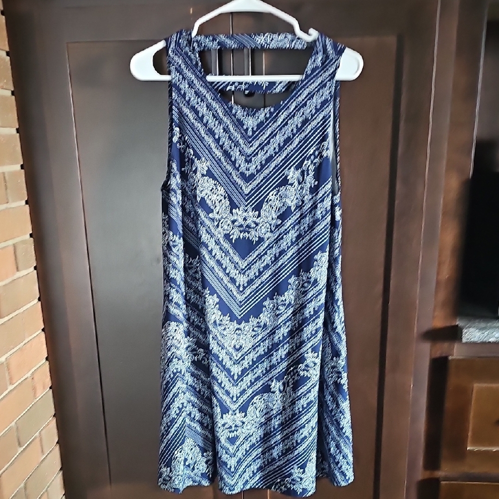 Nine Britton Blue and White Halter Sundress